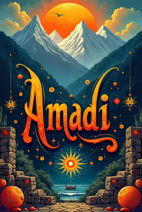  I want you to believe the name  "Amadi "  with Andean letters ,  as a reference like the Kjarkas 