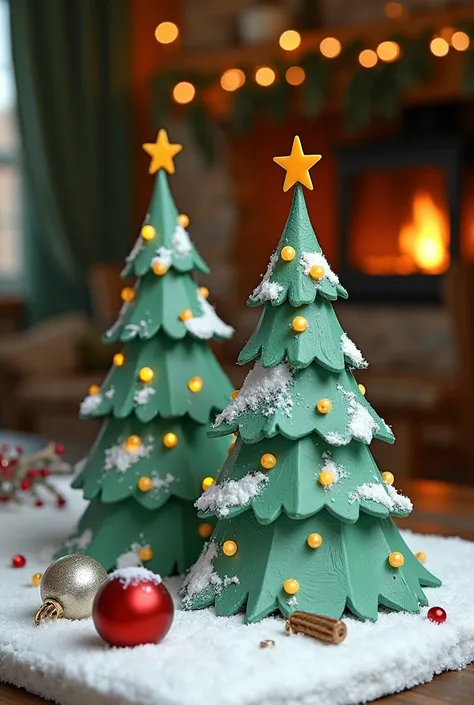 Hand-painted Christmas trees are simple and at a level that ordinary people can draw