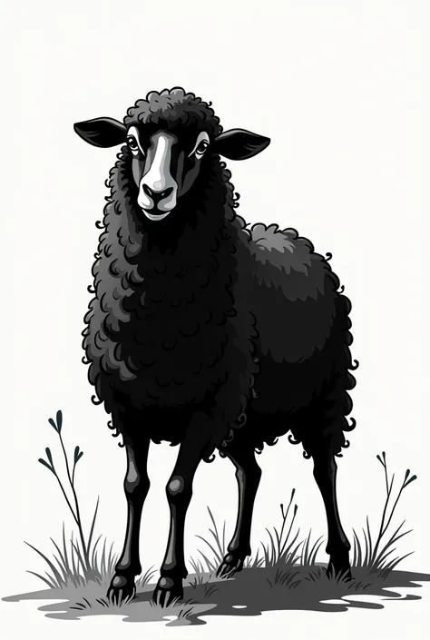 Black sheep line vector art