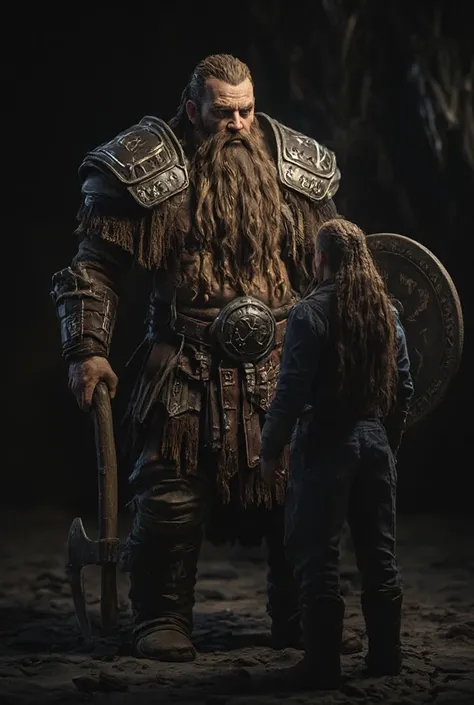 A scene of the meeting between the human Eran and the Dwarf Dorin Stoneshield.

He had fair skin, brown hair and was about 1.80 m tall. Merchants clothes.

The dwarf, Dorin Stoneshield, had thick, tanned skin, like living stone. His thick beard reached dow...