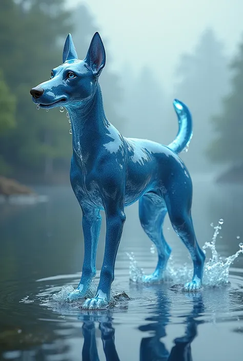 A dog made of water
