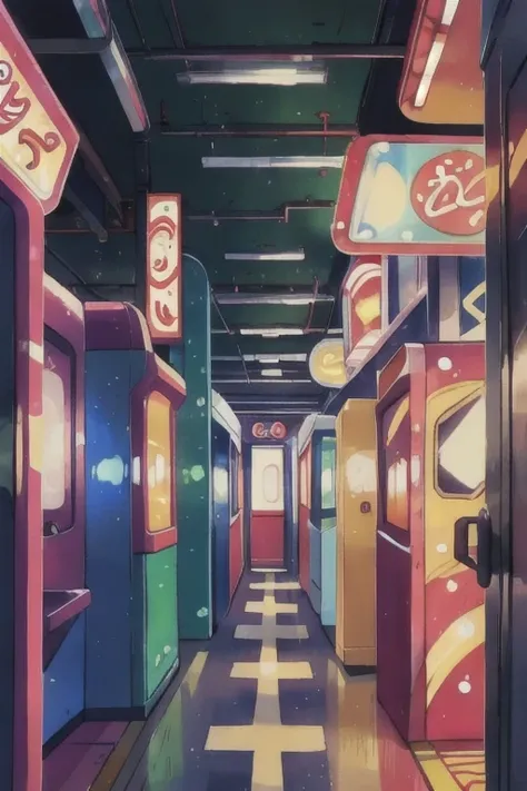 (background only), anime style, arcade center, only background