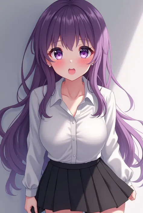 photo realistic,1girl, Long Hair, bangs, (Purple eyes:1.1), Purple Hair, Side Lock, blunt bangs, (Bright Eyes:1.5), Half Up,Big breast,BREAK, 
((masterpiece, best quality:1.3)), ultra detailed, ***ung adult,((young adult face:1.2)) , ahegao, tongue out, Sp...