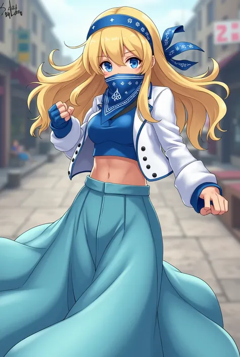 Anime style 
Fighting pose 
Fight pose
Light blue bandana cowgirl 
Light blue bandana wild west 
Light blue bandana in the mouth 
Light blue bandana in the mouth face 
Light blue bandana over the mouth 
Light blue bandana in the mouth cowgirl 
Light blue b...