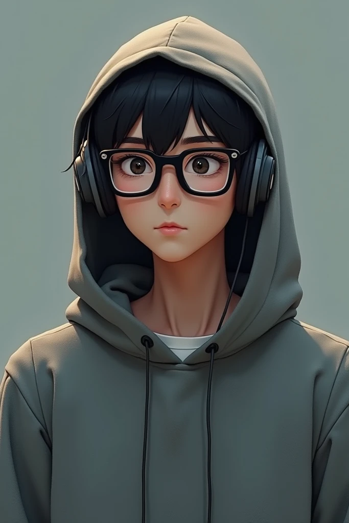 young man wearing hoodie wearing glasses and headset