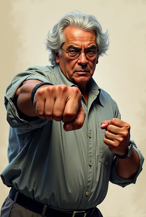 Mario Vargas Llosa punching