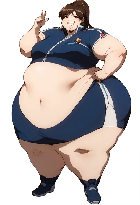 masterpiece, best quality, score_9, score_8_up, score_7_up, source_anime, full body, 1girl, Asian, midriff, smug, smile