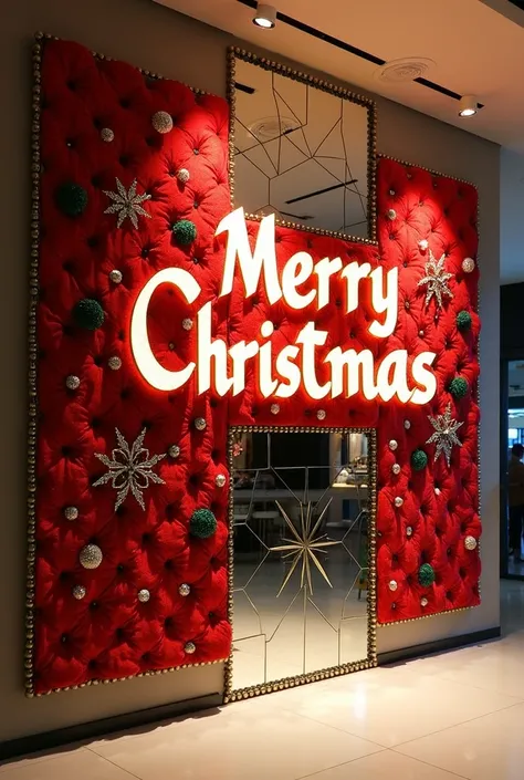 Nipa Decoration Co. Wall cladding. Mirror wall panels and fabric wall panels manufacturer say merry Christmas 