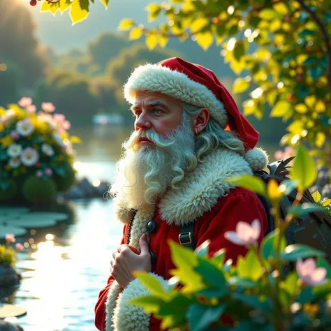 Santa Claus:: hyperrealism::1 sunlight::1 miniature::1 Claude Monet::1 Coclico::1-v 6 -ar 16:9