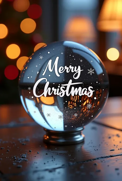 Christmas crystal sphere that says Merry Christmas for Edwin Mateus 