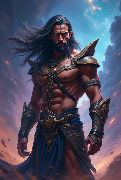 I want a galactic indian warrior man which has lokesh on it