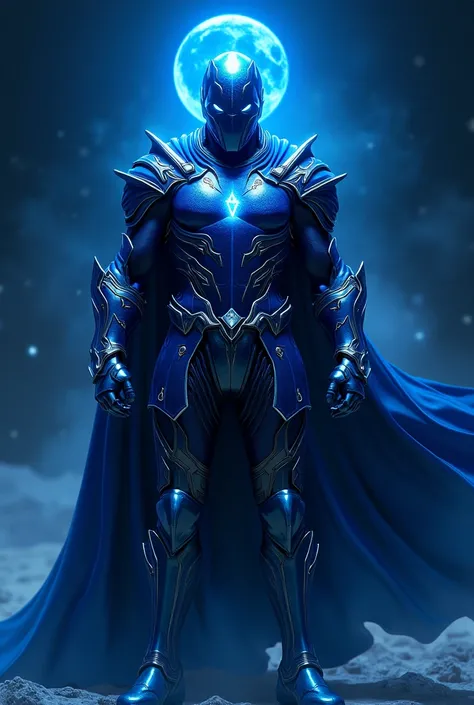 Moon Knight in armor as blue as dark sky