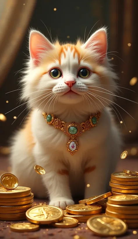 Cutie cat with money