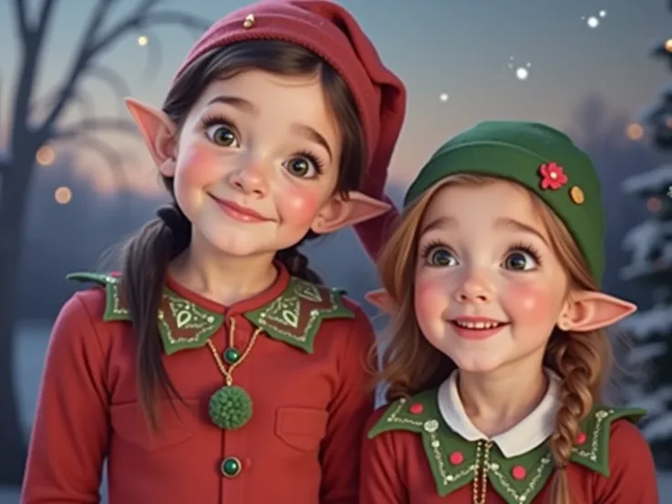 Ces 2 petites filles  en petite-fille de noel

