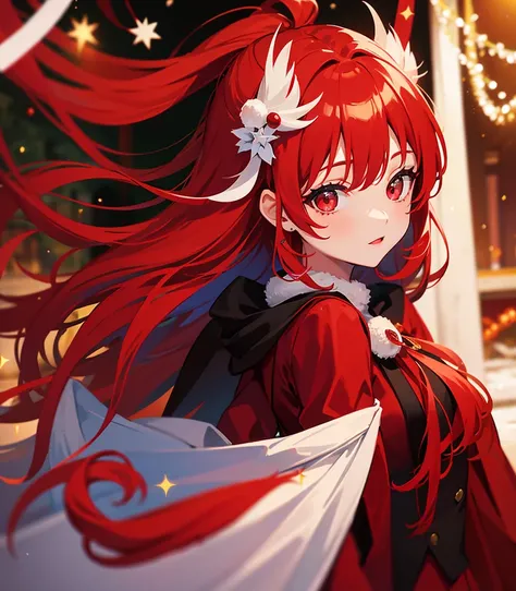 　 red hair　 red eyes　solo　 Christmas　winter　  cute　 since age 27　Mysterious　goddess