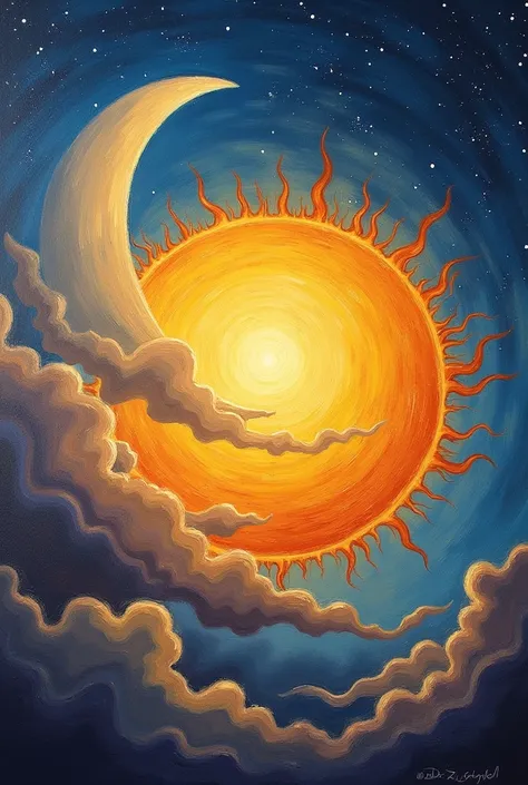 Sun and moon loving paint