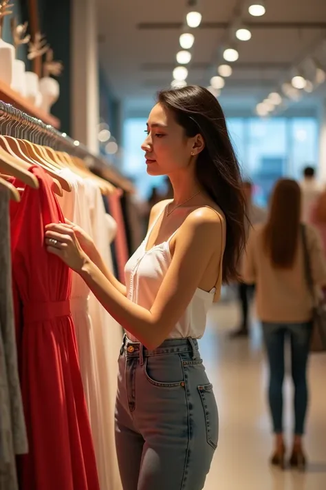 Woman buying dress