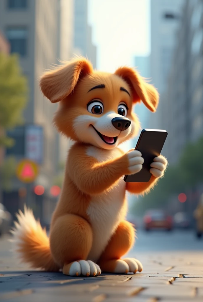 A dog with a cell phone 