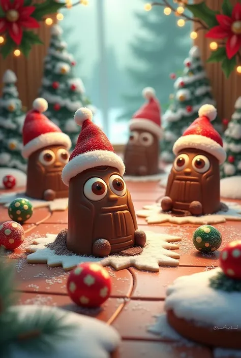  Create an image with the phrase "Chocolate Game " That has a Christmas theme