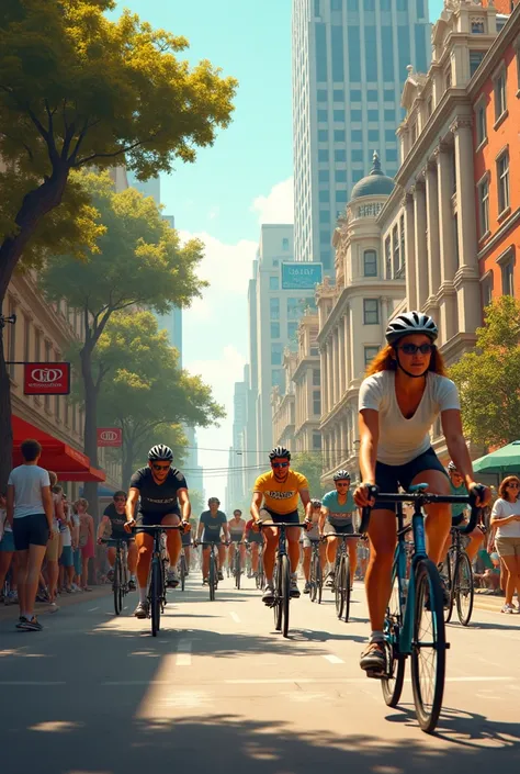 Photo of people riding bicycles in the city