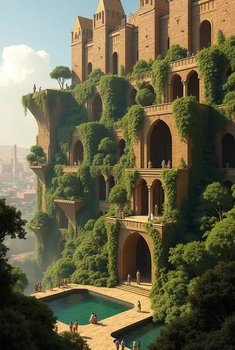 Create the realistic hanging gardens of Babylon