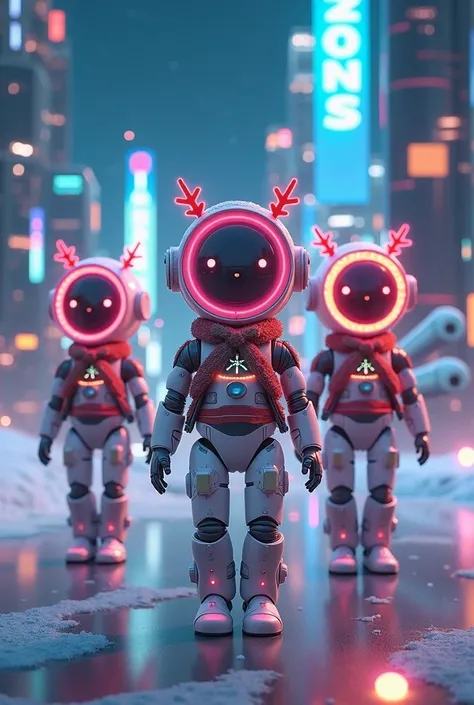 Create a futuristic image to congratulate Christmas and next year 2025