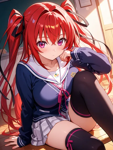 naruse mio,red hair,twintail