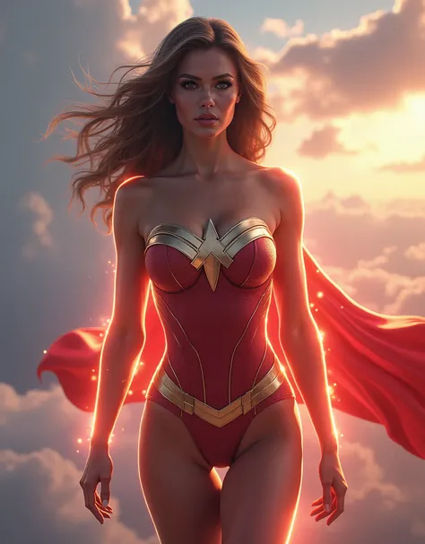 A powerful fullbody bodysuit, inspiring superwoman, eternally dedicated to protecting her world, beautiful detailed eyes,beautiful detailed lips,extremely detailed eyes and face,long eye lashes,sexy belly, big buttocks, small waist, big breasts,nude, naked...