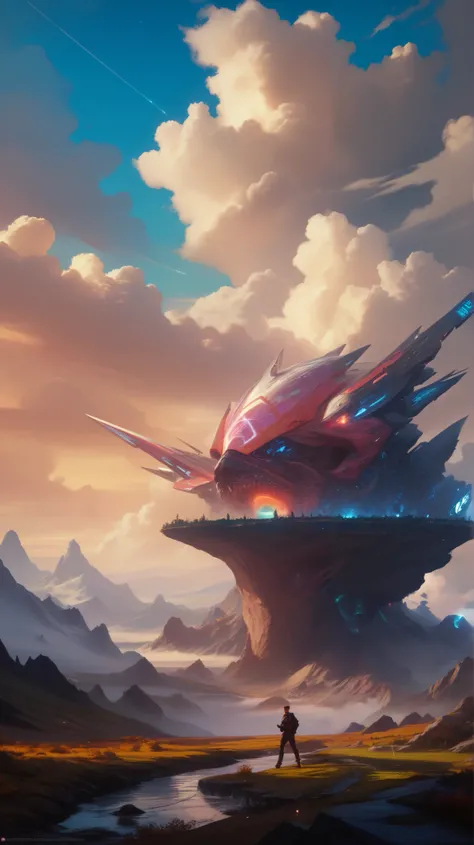 epic landscape, dynamic, surreal, realistic, details, vibrant colors, clear HD quality in 8k.