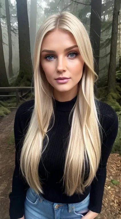 Allie Dunn full body, ultra realistic, meticulously detailed, phot realistic, portrait of Allie Dunn, blond hair, natural makeup, (Beautiful and detailed eyes, beautiful and detailed face) looking directly to the camera, (full body photo selfie:1.3), subtl...