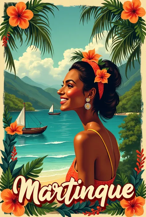 Martinique island travel poster 