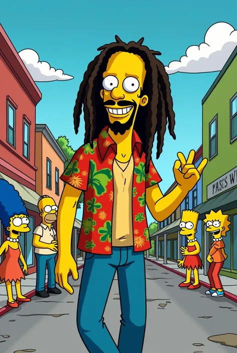 Bob Marley dans le dessin animé les Simpsons 