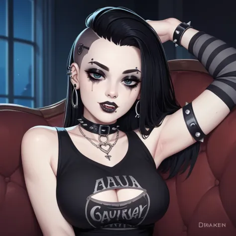 arafed woman with piercings and piercings on her face, 1 7 - year - old goth girl, goth girl aesthetic, 1 7 - year - old anime goth girl, cruel france goth girl, goth aesthetic, goth girl, wearing goth makeup, septum piercing, pale goth beauty, goth makeup...