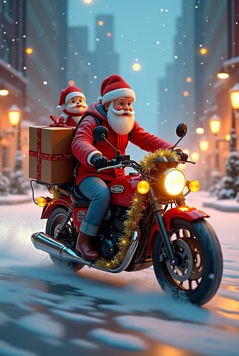 Merry Christmas motorbike Uber Eats