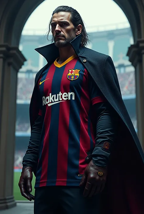 Van Helsing with the Barça jersey