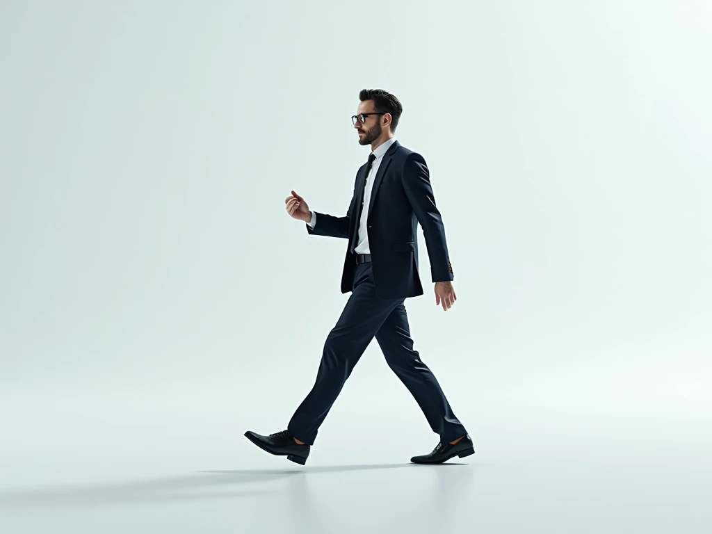 man in a business suit very beautiful Outsourcing with a transparent background full-length