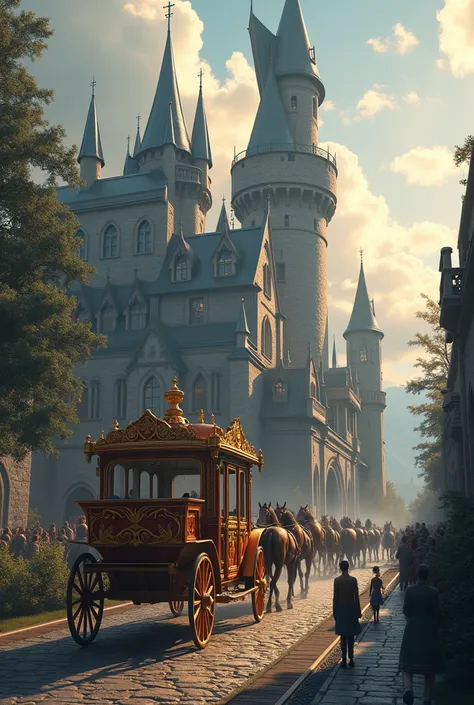 cinderella castle background with carriage