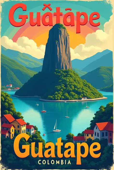 Guatape travel poster 