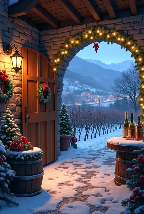 Christmas background for a winery
