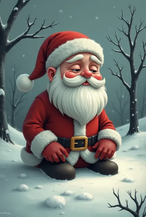 Gloomy Santa Claus cartoon 