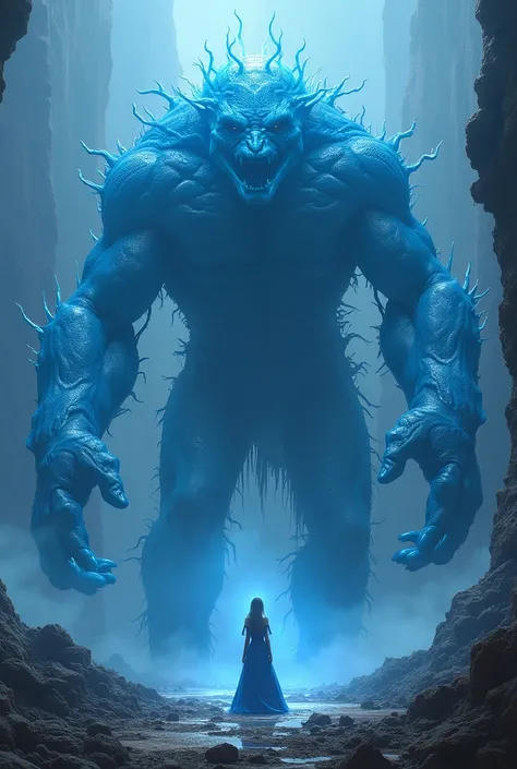 Make huge blue giant monsters around her that obey her.