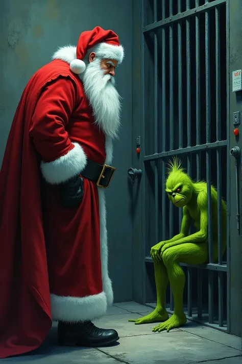 Santa keeps an eye on the Grinch in prison
