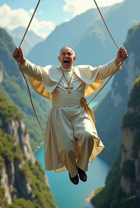 Pope francesco buggee jumping