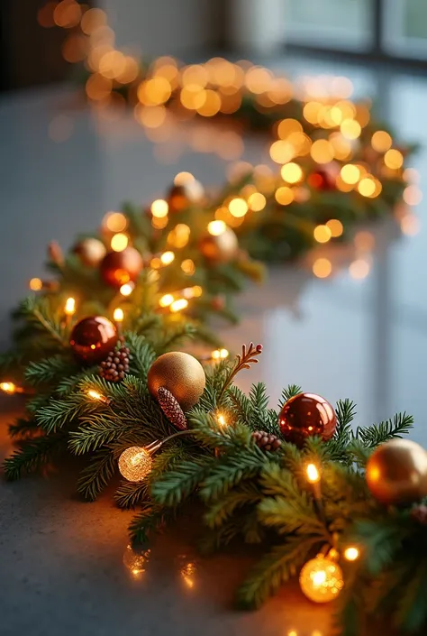 Christmas glowing garland on a transparent background