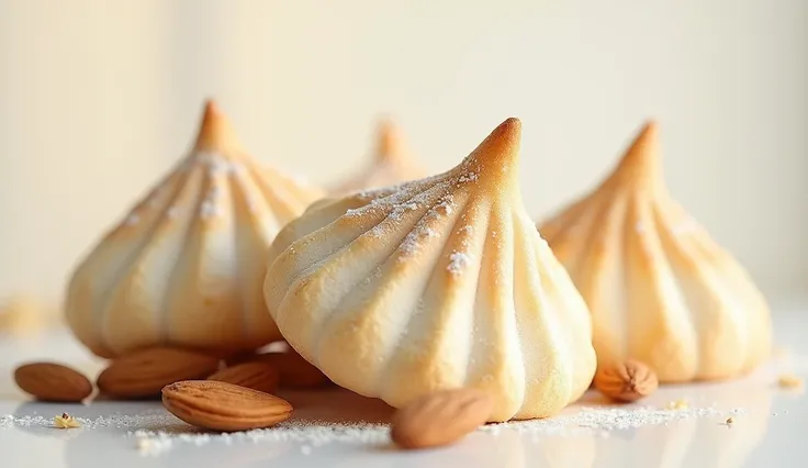  cookies made from almonds, egg whites and sugar  