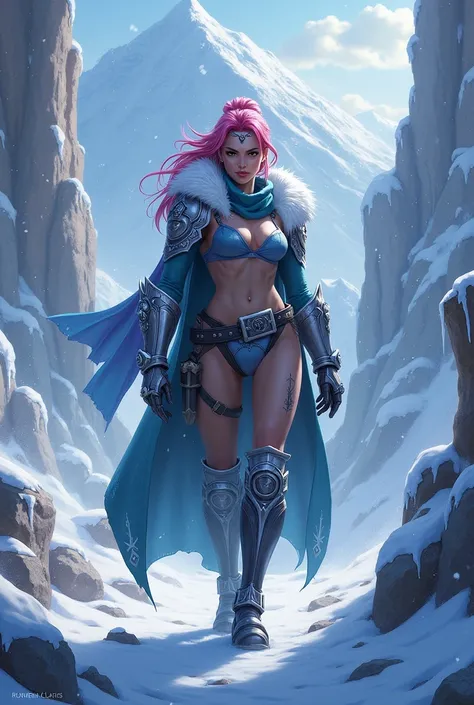 Vi from League of Legends with winter vibes