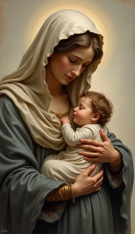 Do Mary the Mother of Jesus holding him, realistic