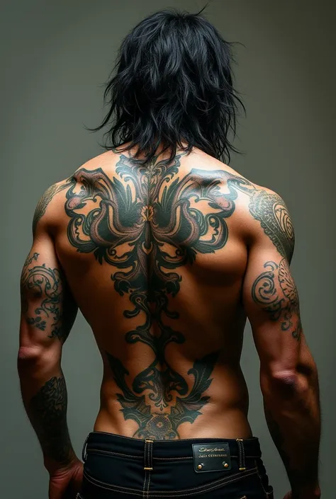 demon of a man—shirtless and dangerously built, with wild, long onyx hair—had his back turned to me. His back was chiseled in lean, steely muscle—built for lethal movements, the kind that only took one swing.
	The tattoos that adorned his back were mostly ...