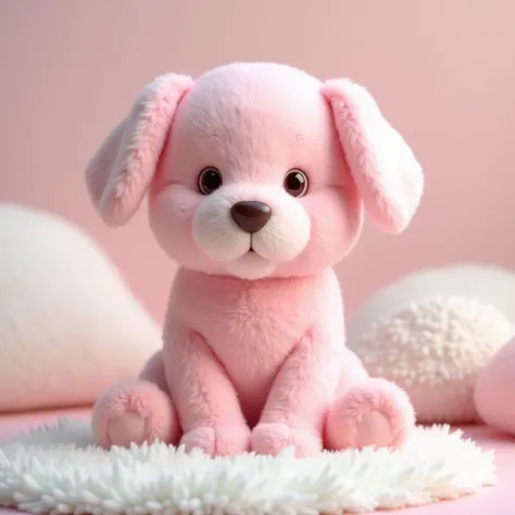 Make a dog made pink cotton