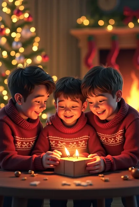 I want a picture of 3 brothers at Christmas 
